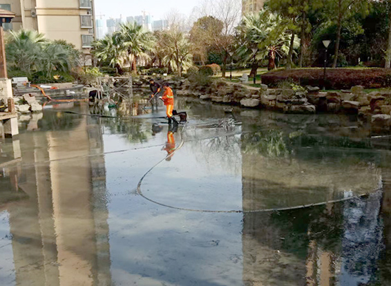 松阳景观池淤泥清理